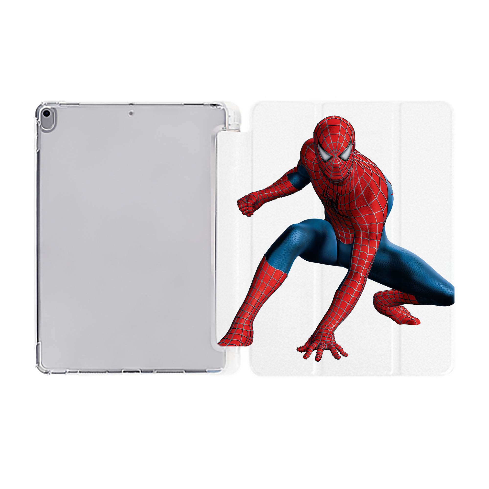 （画像用） Spider Man スパイダーマン IPad ケース ペン収納付き 三つ折りスタンド PUレザー×シリコン 対応機種9.5/10.5/10.9インチ